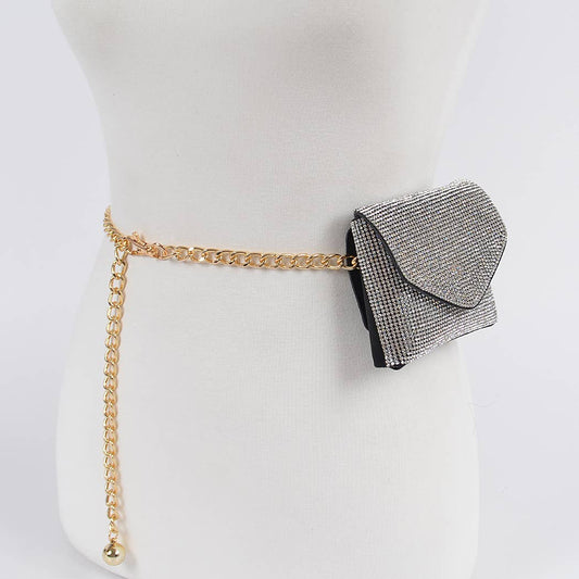 Rhinestone Mini Bag - Black (FINAL SALE) - Head Over Heels: All In One Boutique