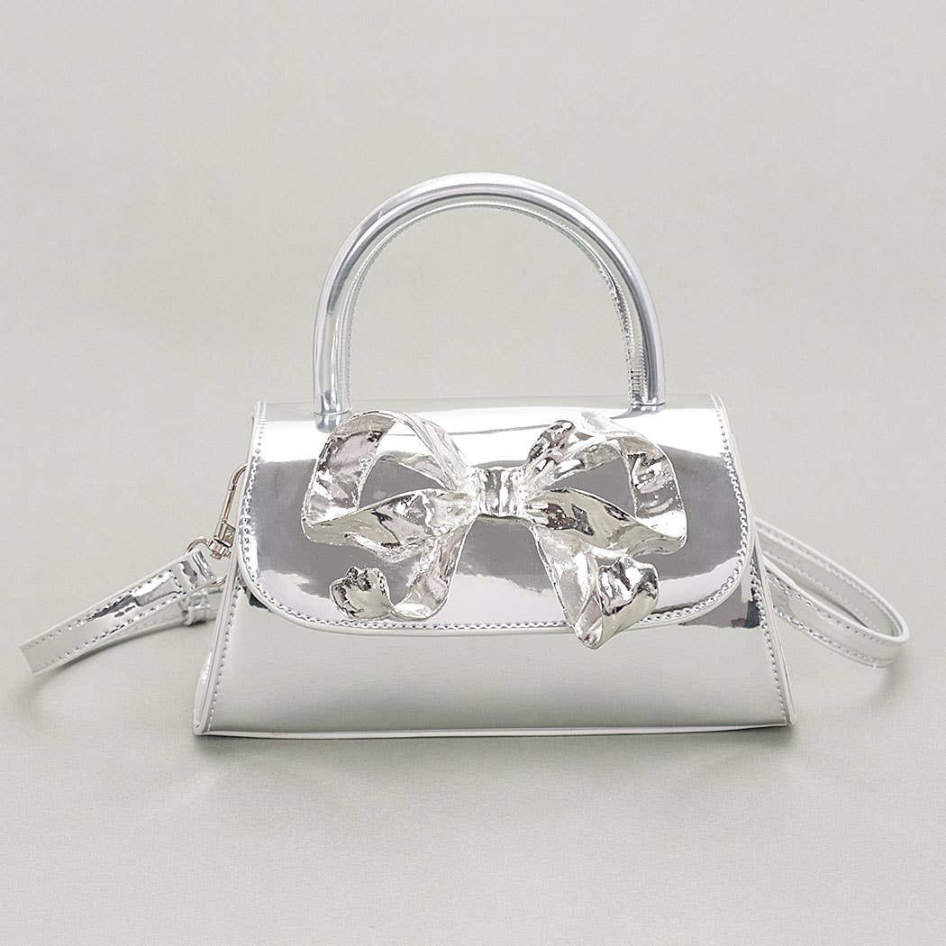 Ribbon Satchel - Silver (Final Sale) - Head Over Heels: All In One Boutique