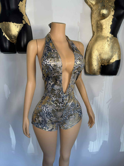 Safari Romper - Animal Print - Head Over Heels: All In One Boutique