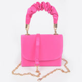 Scrunch Handle Satchel- Pink (Final Sale)