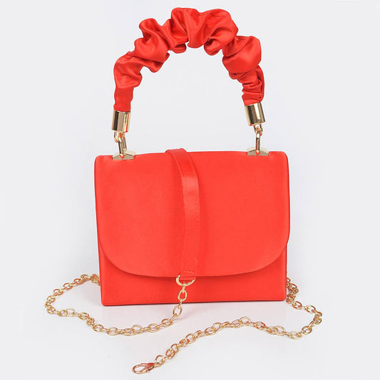 Scrunch Handle Satchel - Red (Final Sale) - Head Over Heels: All In One Boutique