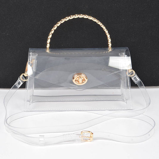 See Through Me Satchel Clear - Gold (Final Sale) - Head Over Heels: All In One Boutique