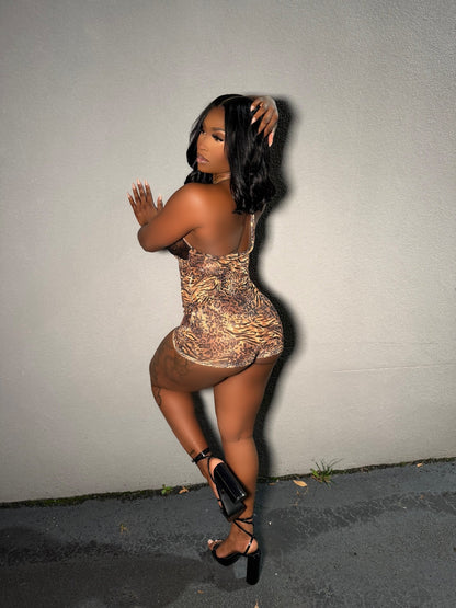 Sexy Sinner Romper - Leopard (FINAL SALE) - Head Over Heels: All In One Boutique
