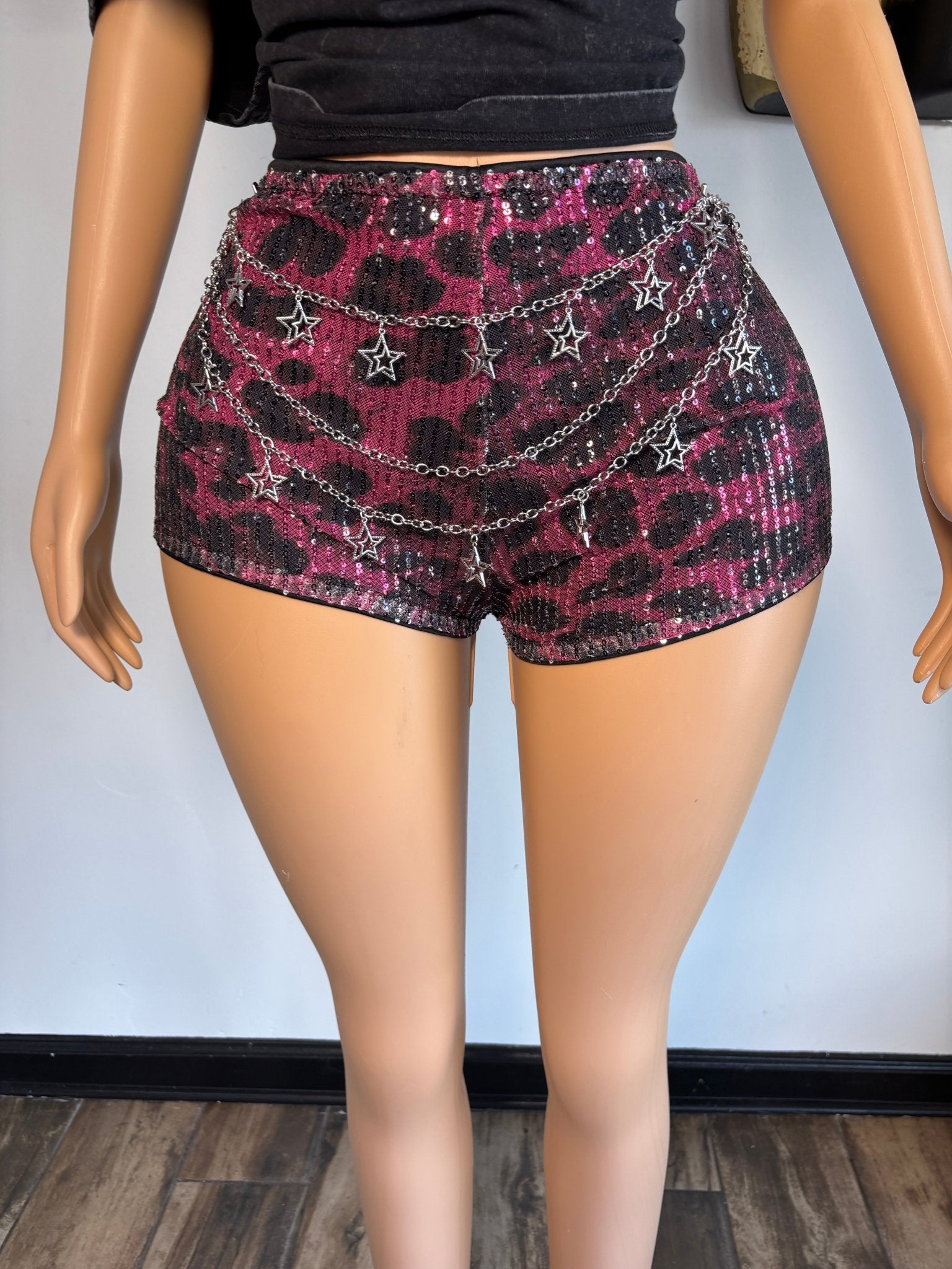 Sparkle Shorts - Pink Leopard - Head Over Heels: All In One Boutique