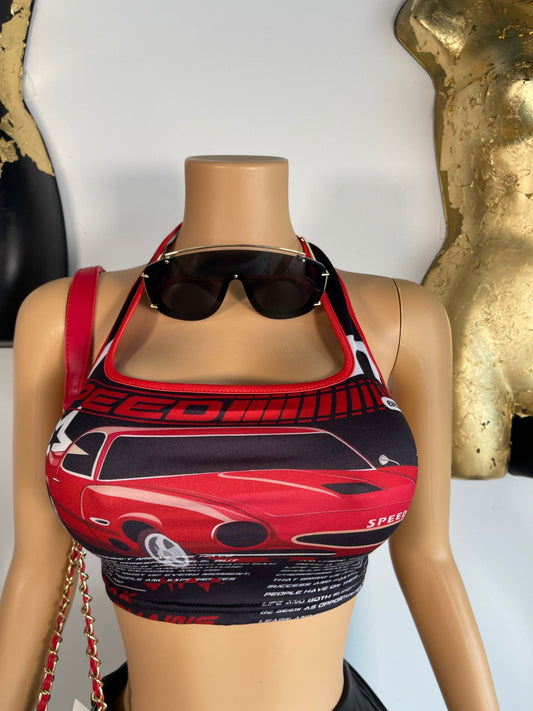Speed Demon Halter Top - Black - Head Over Heels: All In One Boutique