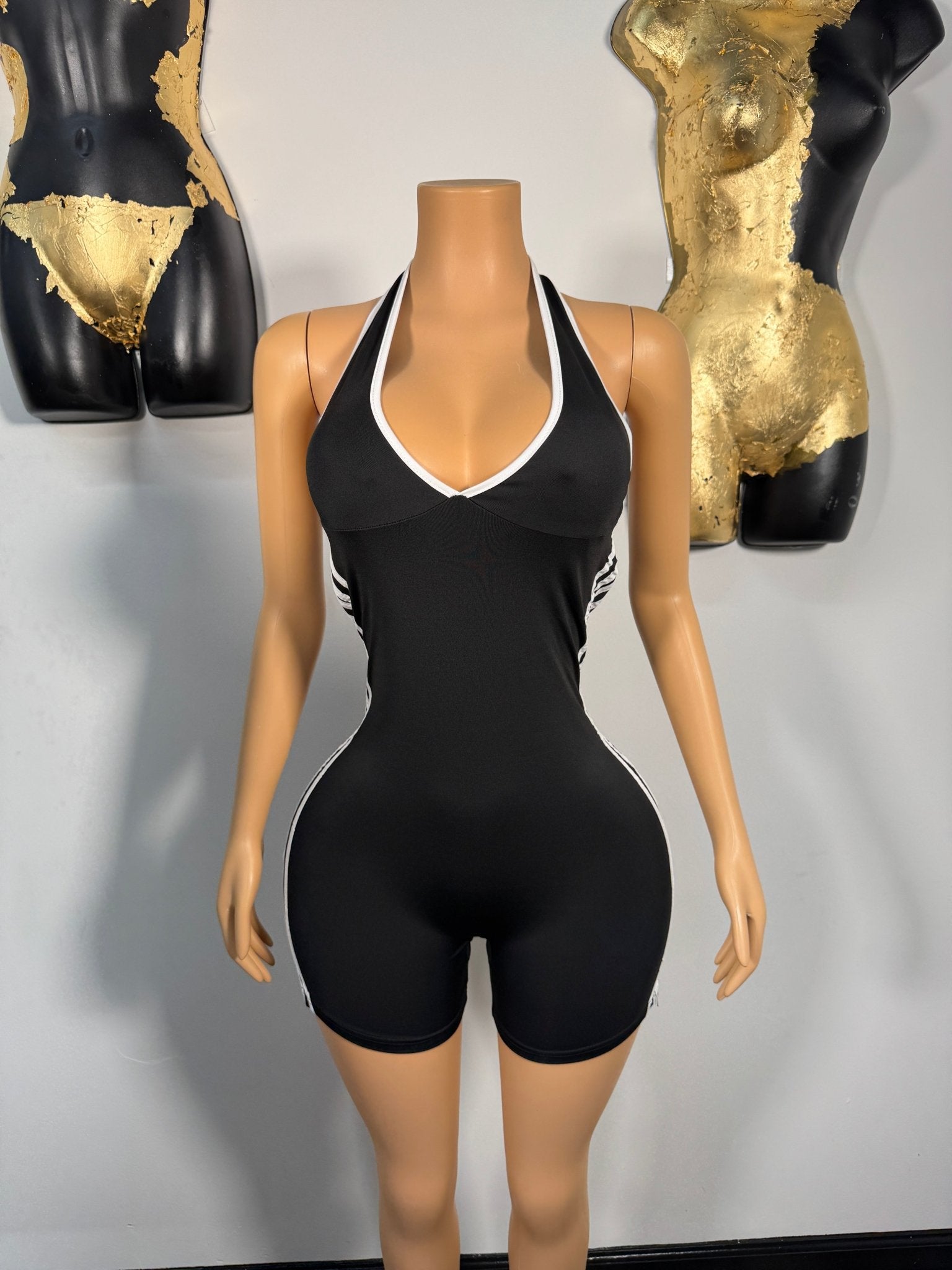 Sport Mode Romper - Black - Head Over Heels: All In One Boutique