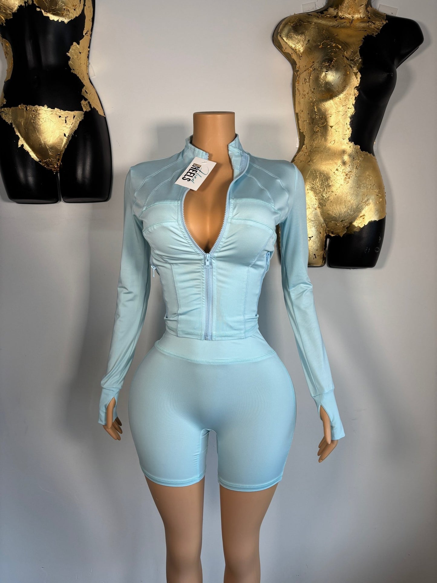 Stay Fit Short Set - Blue - Head Over Heels: All In One Boutique