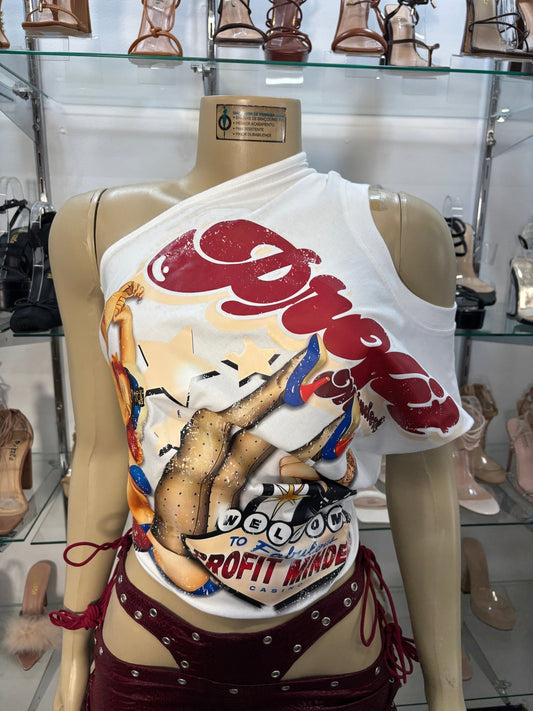 Strip Muscle Top - White - Head Over Heels: All In One Boutique