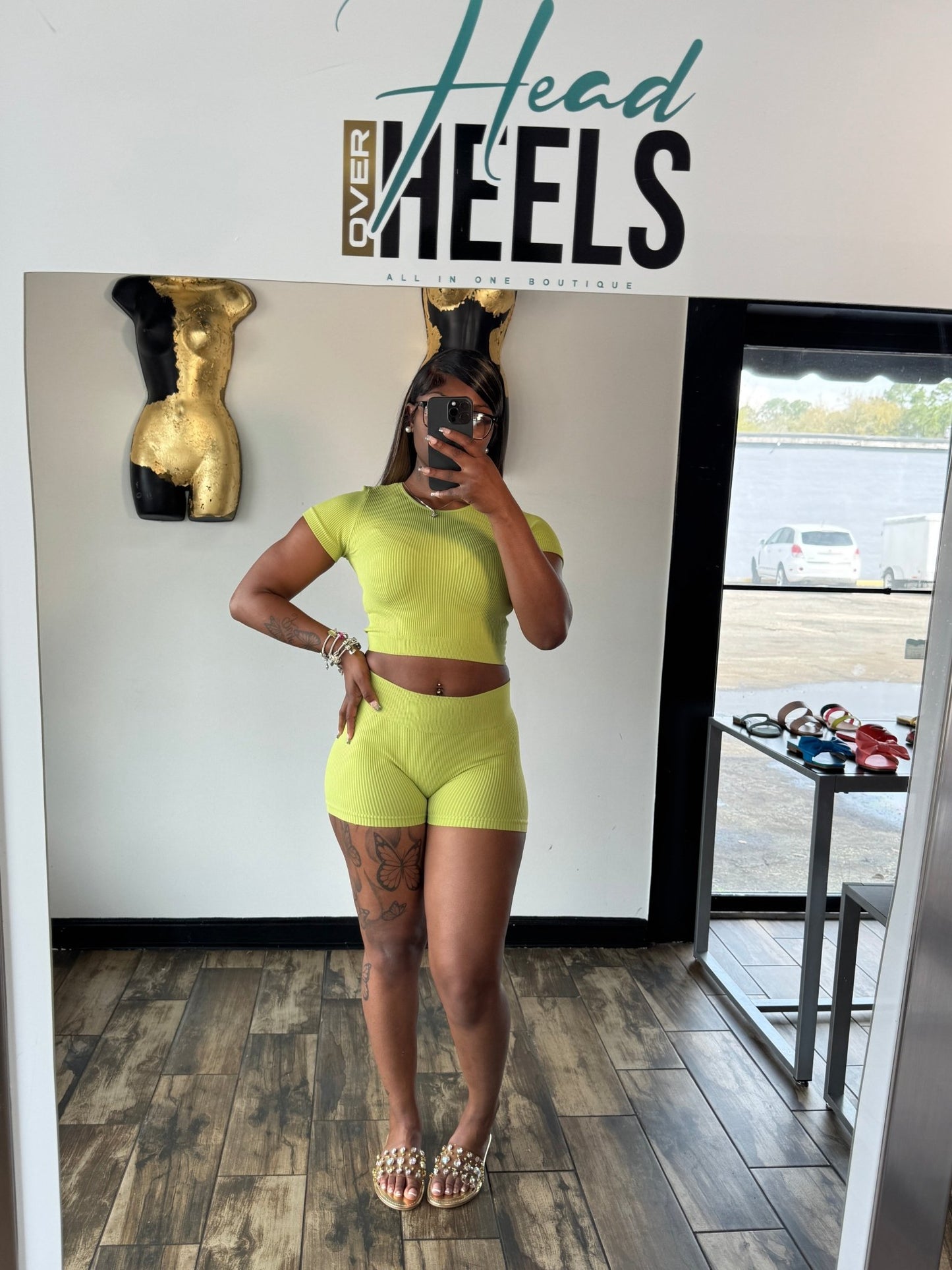 Suns Out Short Set - Green - Head Over Heels: All In One Boutique