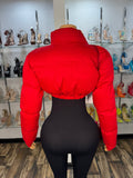 Sydney Crop Puffer Jacket - Red - Head Over Heels: All In One Boutique