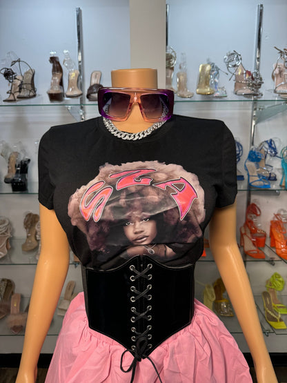 Sza Graphic Tee - Black - Head Over Heels: All In One Boutique