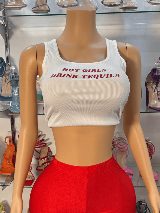 Tequila Tank Top- White - Head Over Heels: All In One Boutique