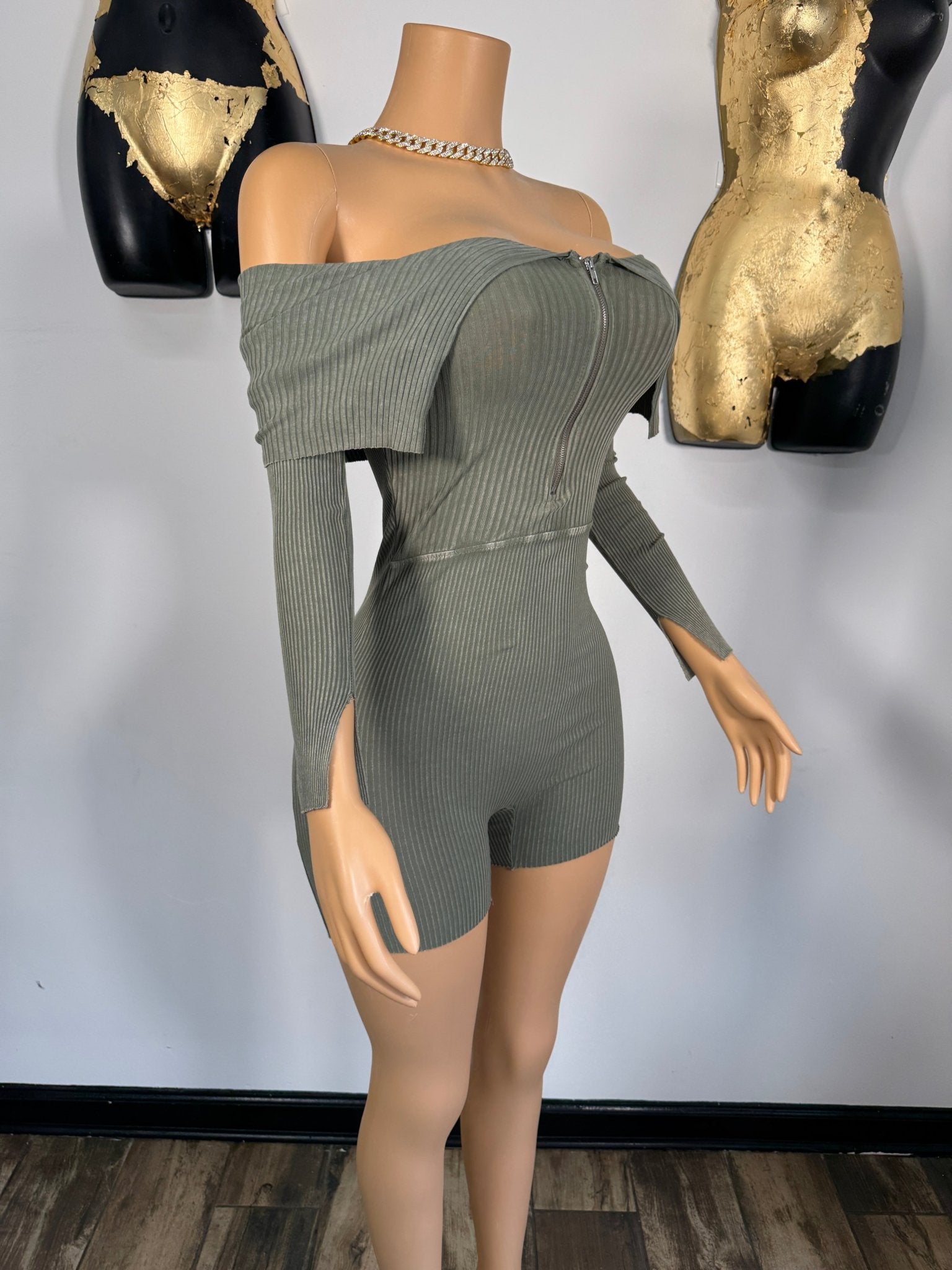 Vanessa Romper - Olive - Head Over Heels: All In One Boutique