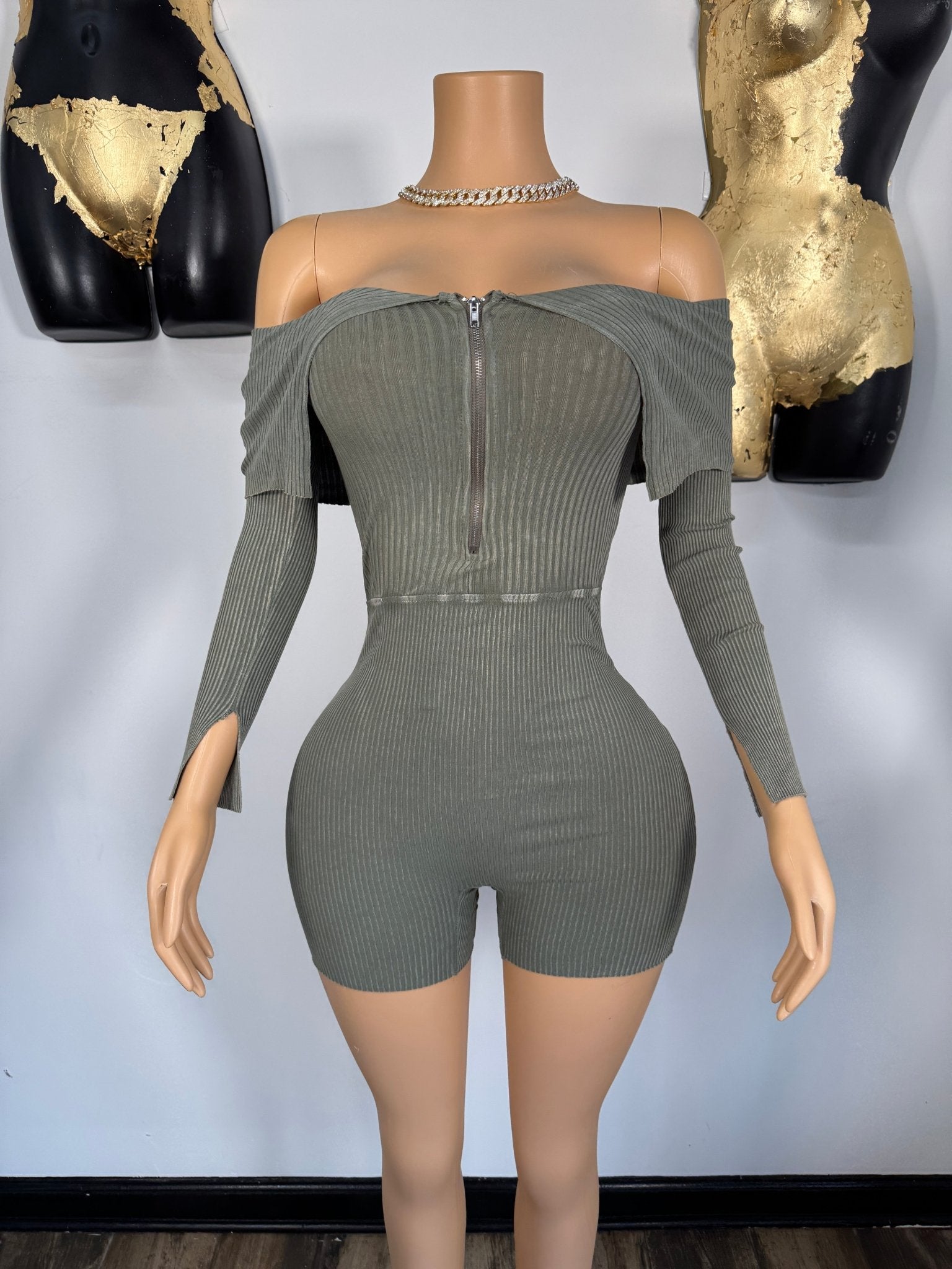 Vanessa Romper - Olive - Head Over Heels: All In One Boutique