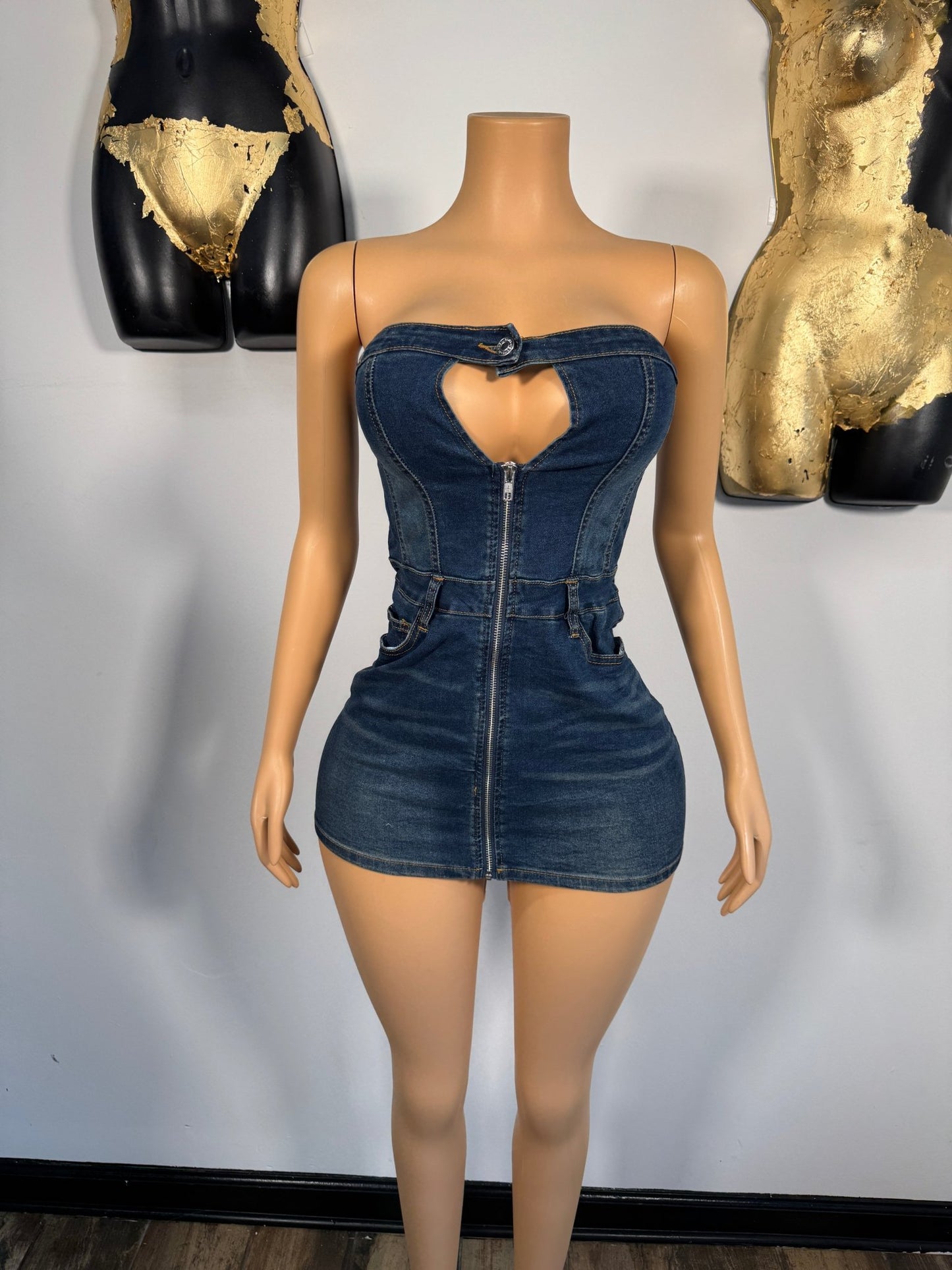 Vibe With Me Dress - Denim - Head Over Heels: All In One Boutique