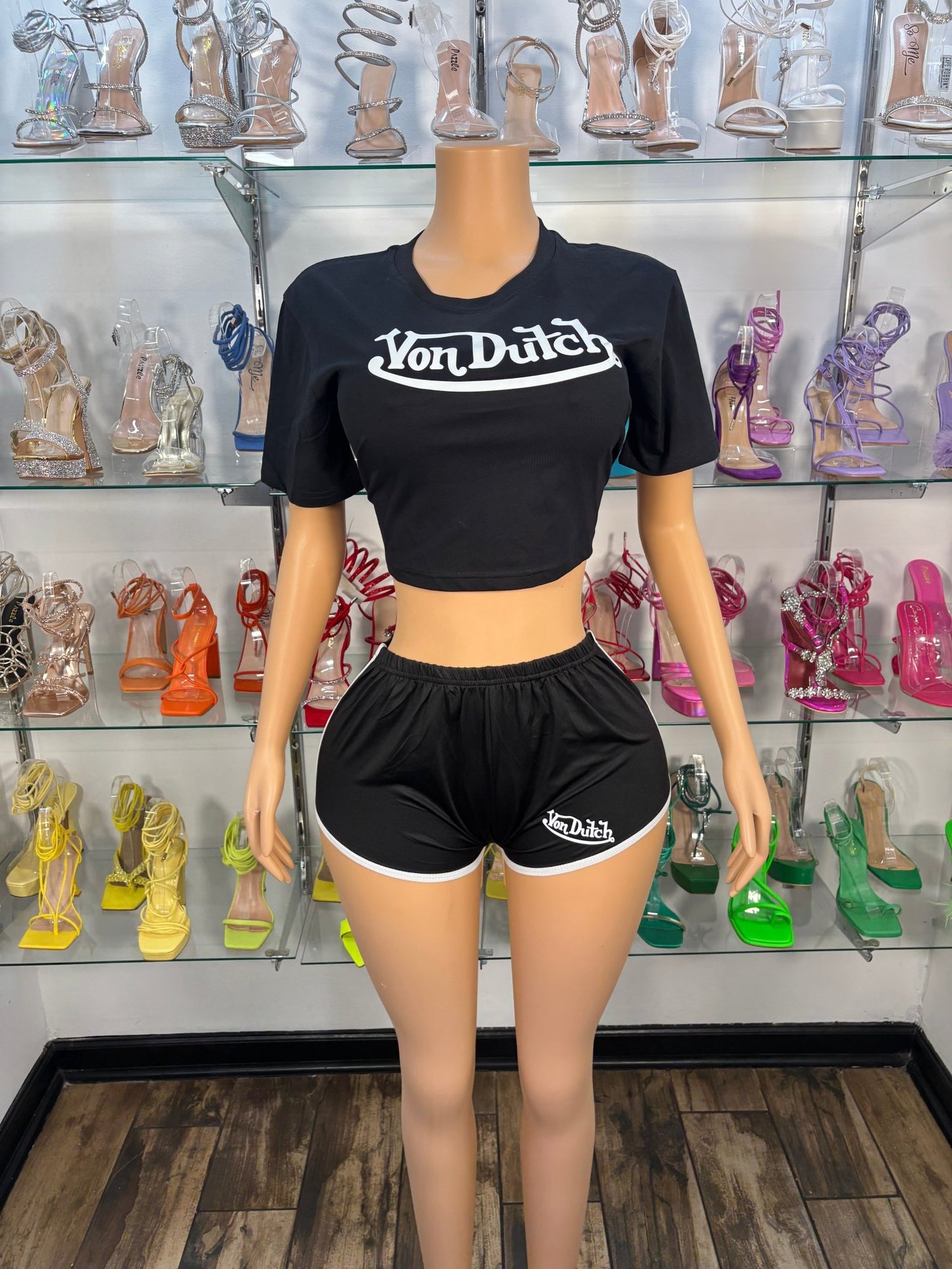 Von Dutch Short Set - Black - Head Over Heels: All In One Boutique