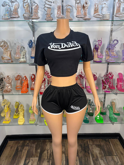 Von Dutch Short Set - Black - Head Over Heels: All In One Boutique