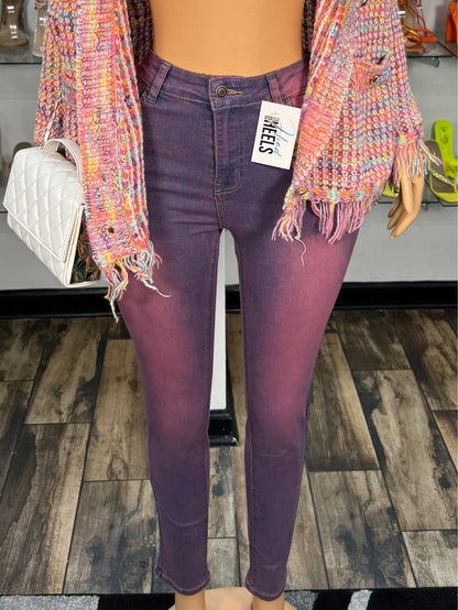 Washed Out Jeans - Pink/Purple - Head Over Heels: All In One Boutique