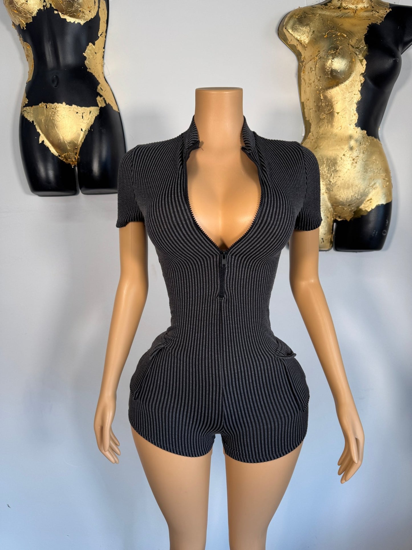 Watch Me Romper - Black - Head Over Heels: All In One Boutique