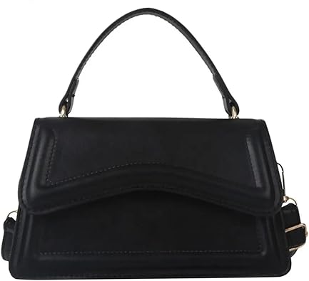 Wavy Flap Handbag - Black - Head Over Heels: All In One Boutique