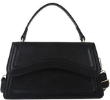 Wavy Flap Handbag- Black