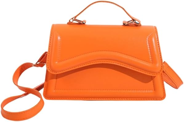 Wavy Flap Handbag - Orange - Head Over Heels: All In One Boutique