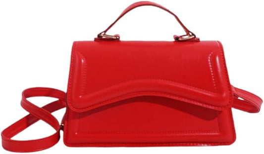 Wavy Flap Handbag - Red - Head Over Heels: All In One Boutique