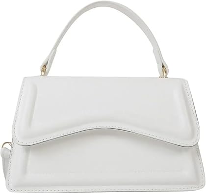 Wavy Flap Handbag - White - Head Over Heels: All In One Boutique