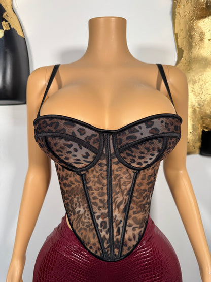 Wild Thing Corset Top - Brown Leopard - Head Over Heels: All In One Boutique