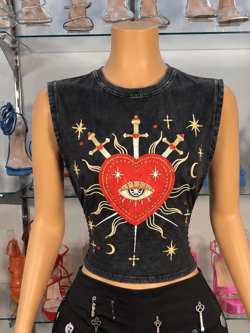 Zodiac Mucscle Top- Grey - Head Over Heels: All In One Boutique