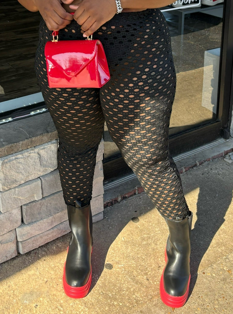 Accent Mesh Tights- Black (Plus) - Head Over Heels: All In One Boutique
