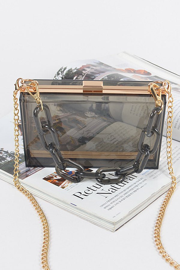 Acrylic Clutch- Black - Head Over Heels: All In One Boutique