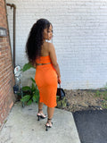 Aliviah Skirt Set- Orange - Head Over Heels: All In One Boutique