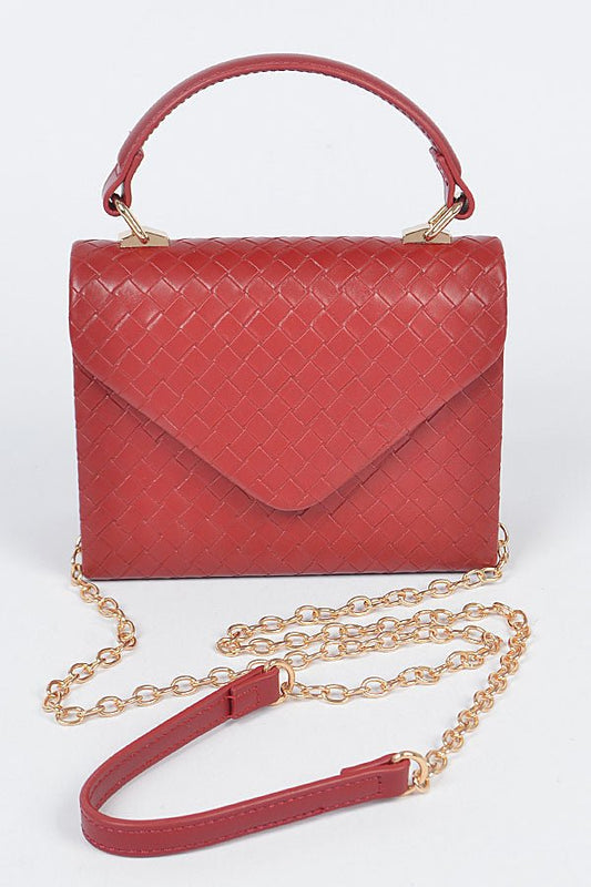 Braided Satchel- Burgundy