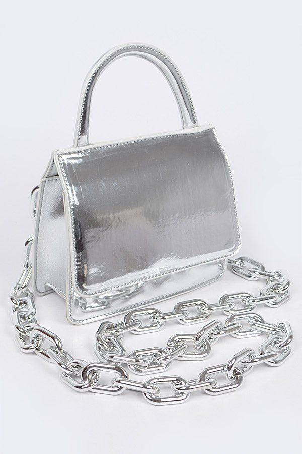 Chained Handbag- Silver