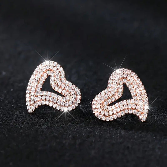 Cold Heart Earrings- Rose Gold - Head Over Heels: All In One Boutique