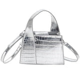 Croc Handbag- Silver
