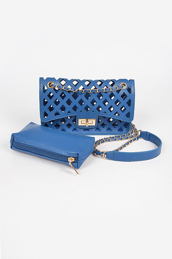Cutout Handbag- Blue