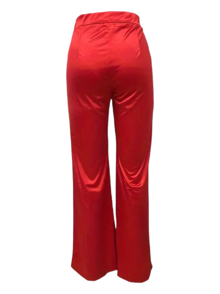 Darla Flare Pants- Red (Plus) - Head Over Heels: All In One Boutique
