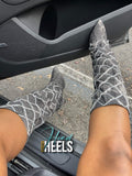 Diamond Hooded Boots- Grey Denim