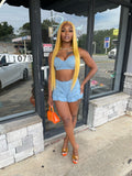 Eye Candy Short Set- Denim - Head Over Heels: All In One Boutique