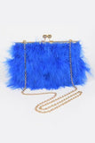 Feather Clutch- Blue - Head Over Heels: All In One Boutique