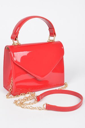 Glossy Satchel- Red - Head Over Heels: All In One Boutique