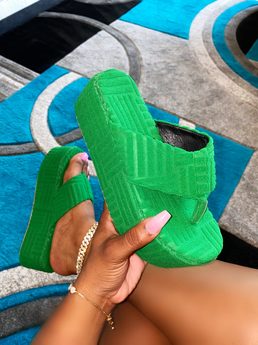 Terri Platform Sandals- Green