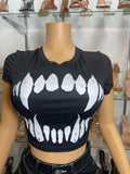 Jaws Crop Top- Black - Head Over Heels: All In One Boutique