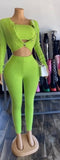 Knit This Pant Set- Green