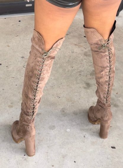 Kylie Thigh Boot- Taupe - Head Over Heels: All In One Boutique