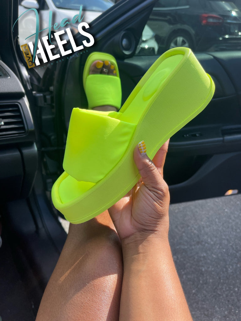 Lizzie Platform Sandals- Lime - Head Over Heels: All In One Boutique