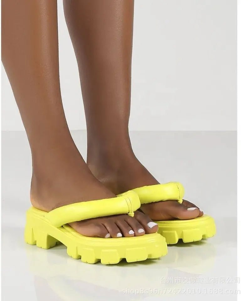 Lugg Platform Sandals- Lime - Head Over Heels: All In One Boutique