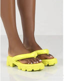 Lugg Platform Sandals- Lime